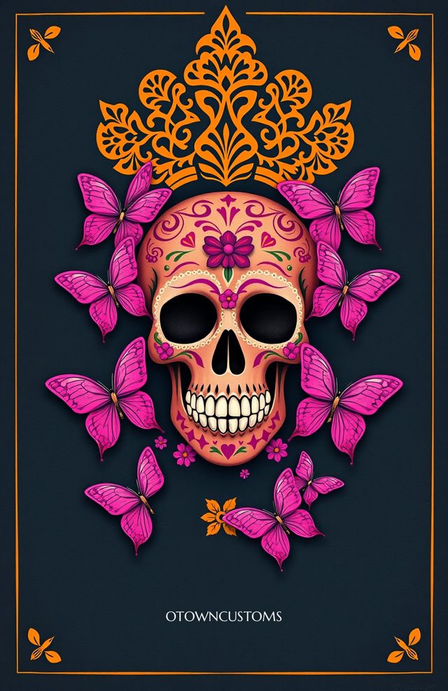 Pink Butterfly Skull