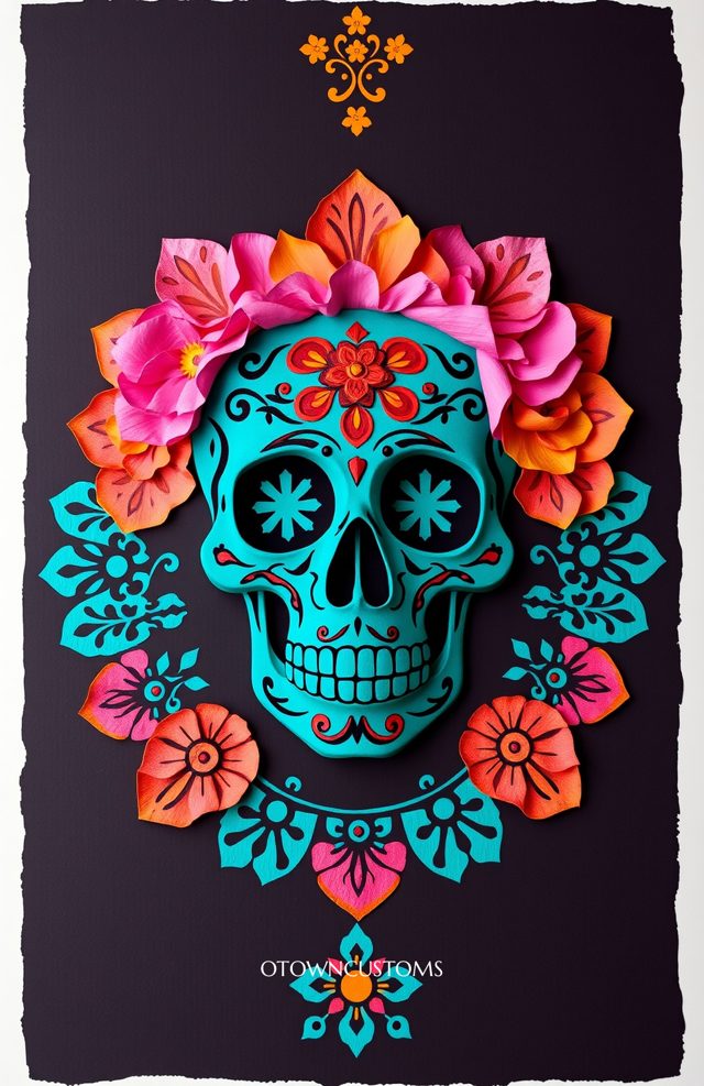 Marigold Skull Papel Picado