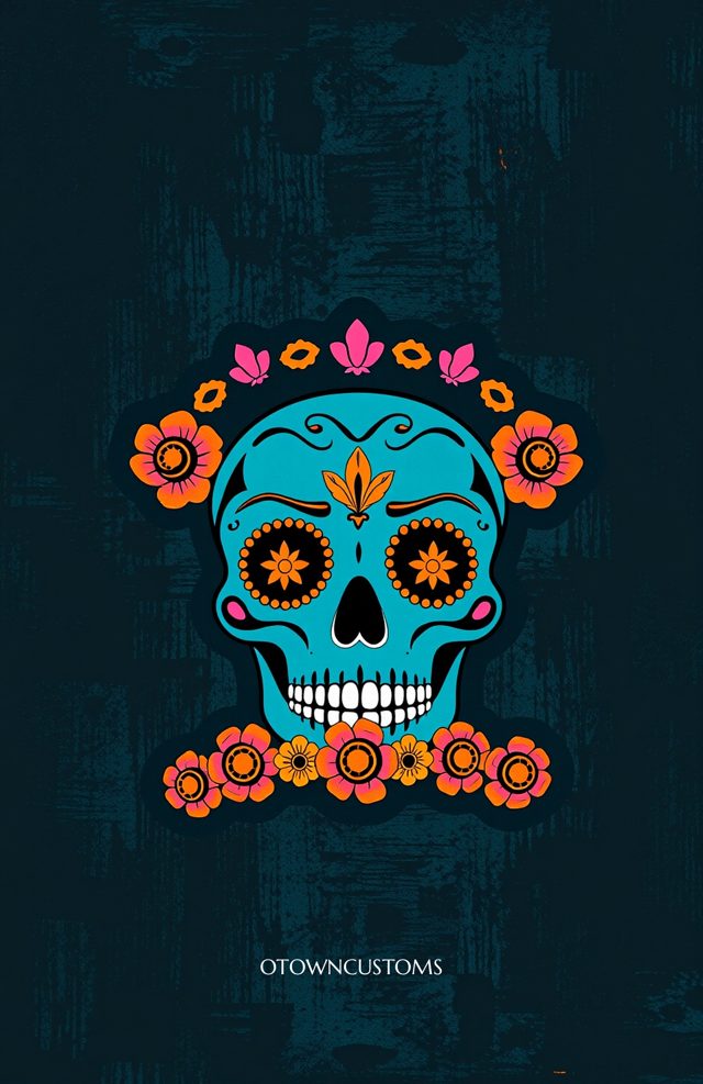 Teal Skull Garland