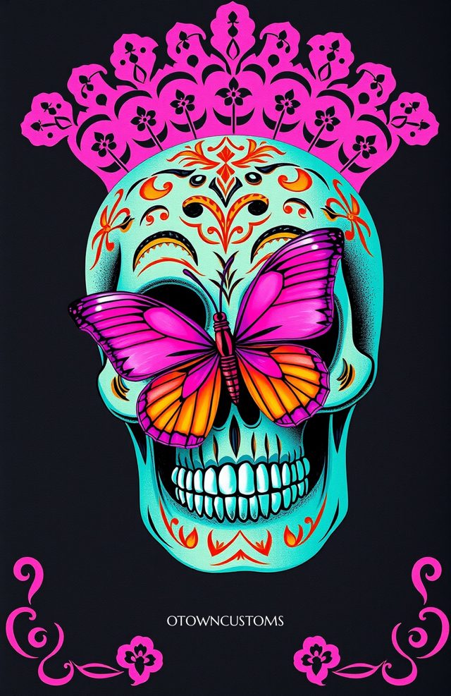Marigold Skull Butterfly