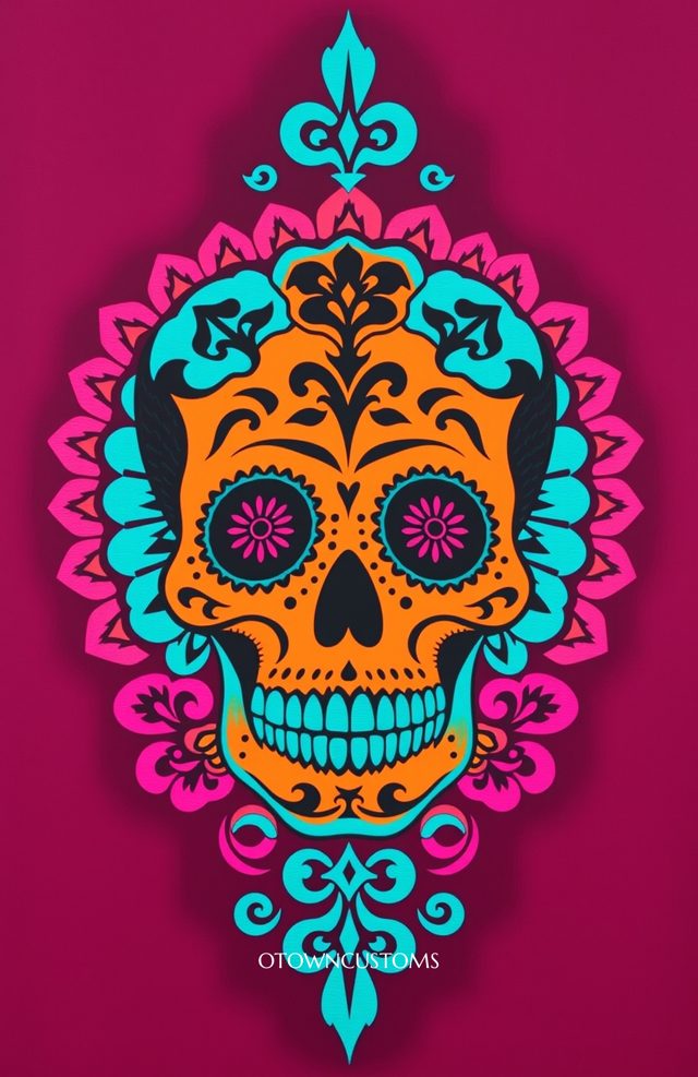 Charcoal Papel Picado Skull