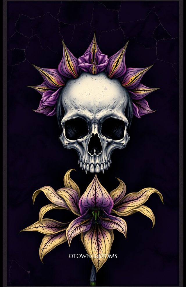 Skull with Wilted Lilies