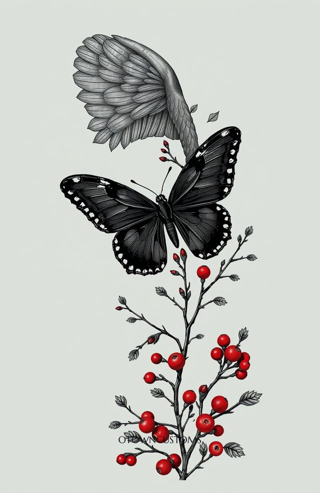 Black Butterfly on Deadly Yew