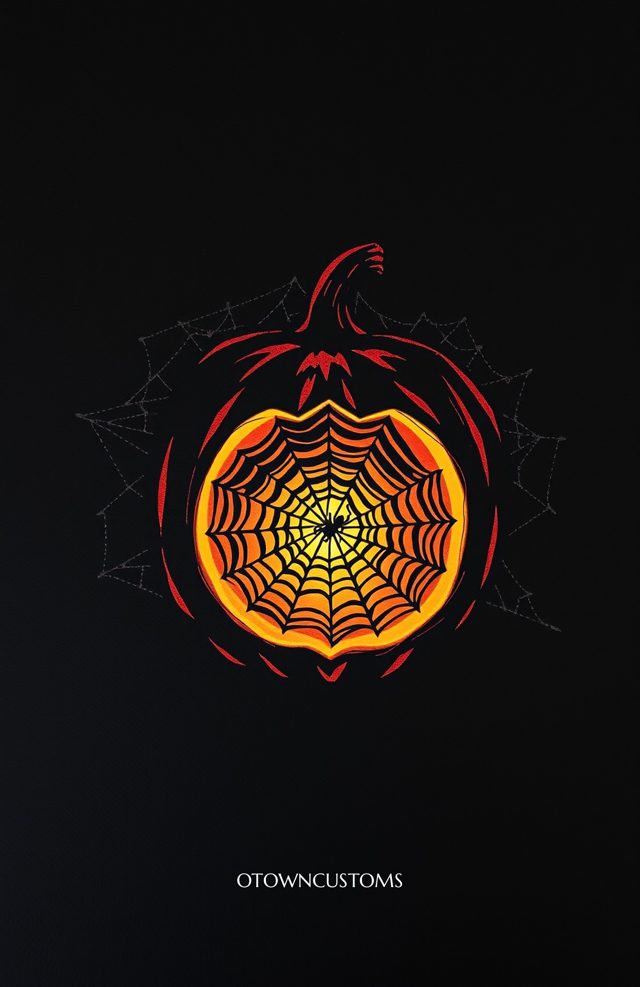 Pumpkin with Candlelit Spiderwebs