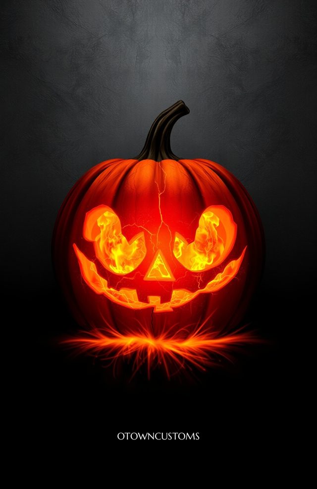 Pumpkin with Glowing Ember Sparks