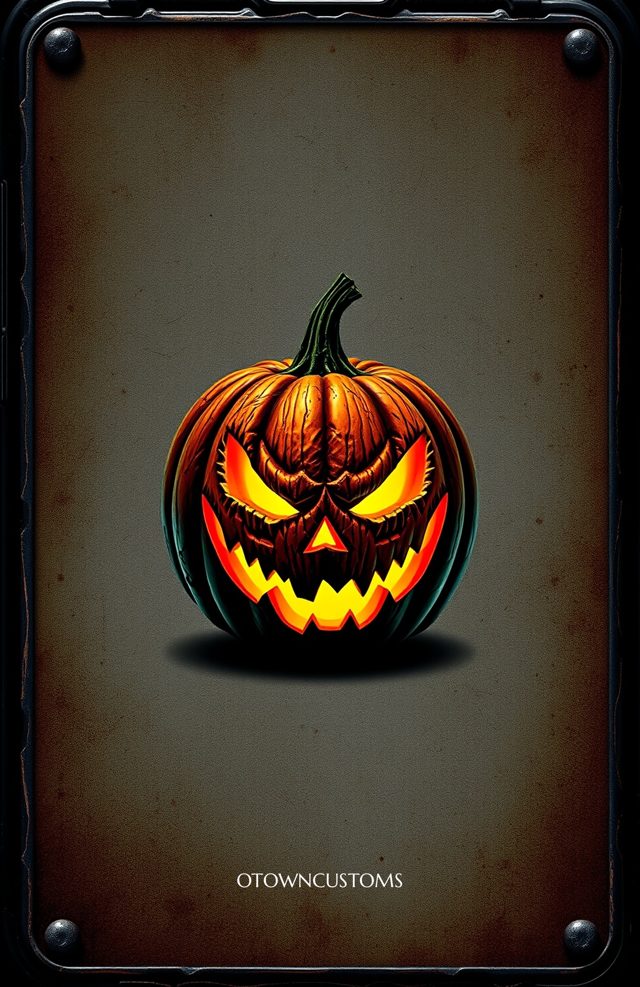 Pumpkin with Glowing Chainsaw Marks