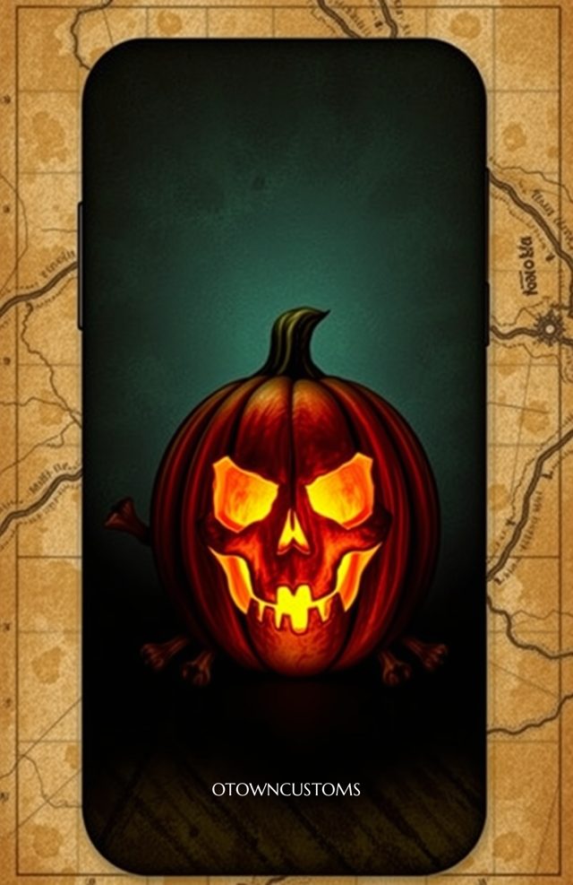 Pumpkin with Glowing Pirate Skull
