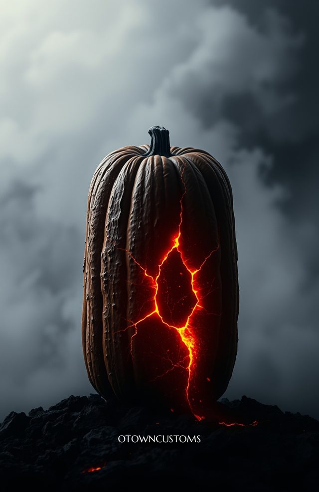 Pumpkin with Glowing Molten Lava