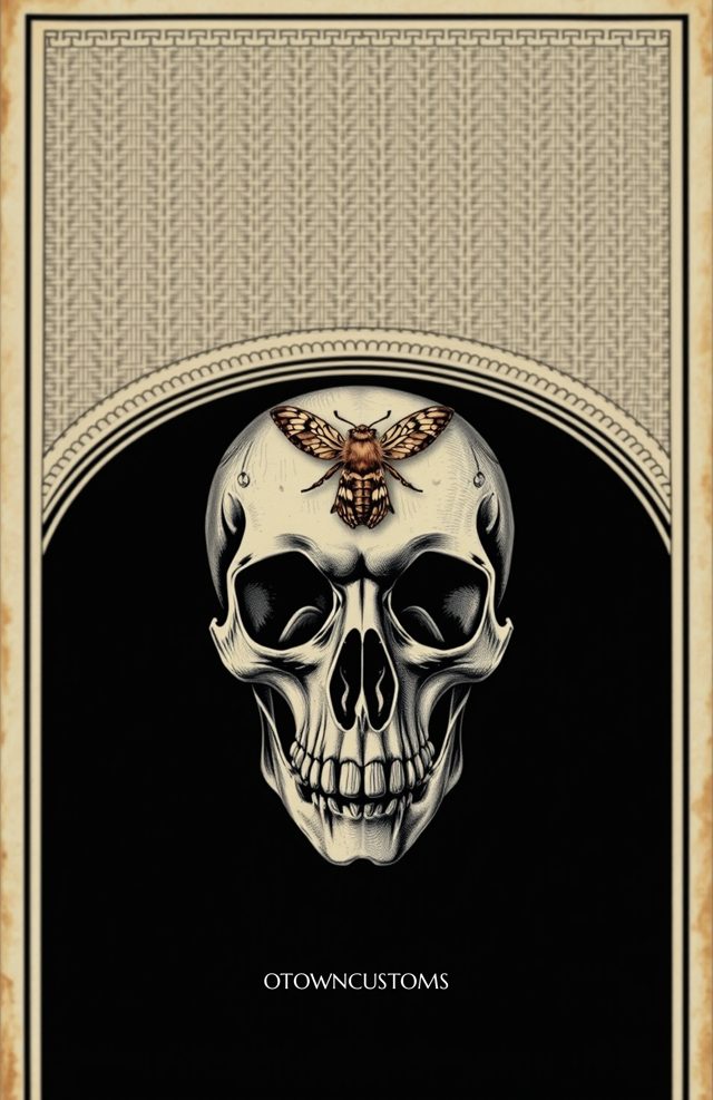 Skull with Moth