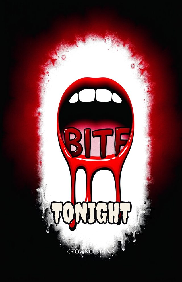 Vampire Bite Stencil Typography