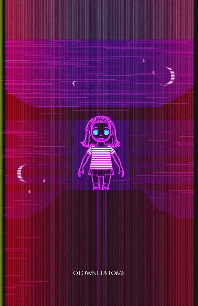 Glitchy Neon Doll