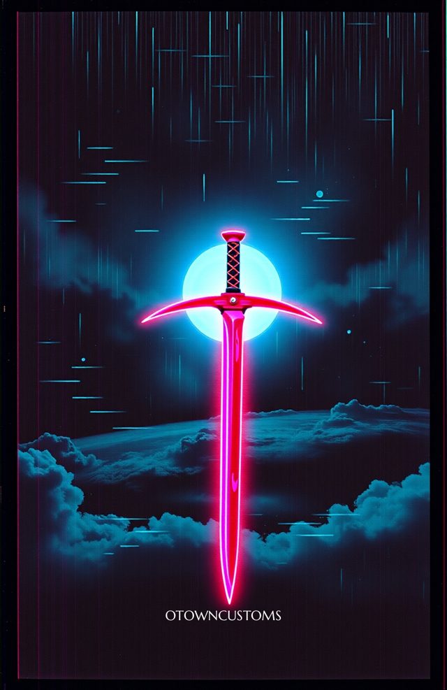 Glitchy Neon Scythe