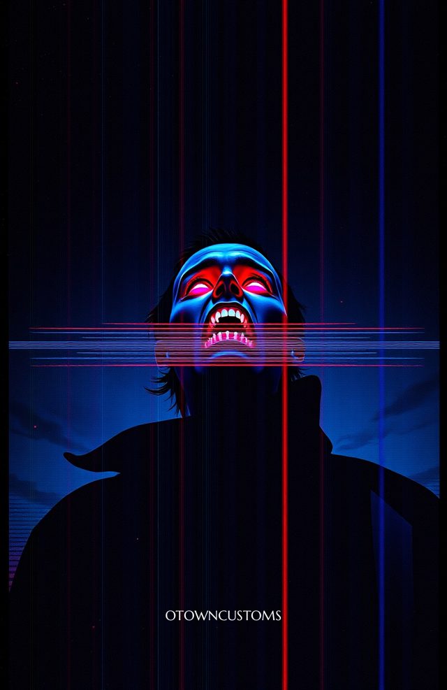 Neon Glitch Vampire