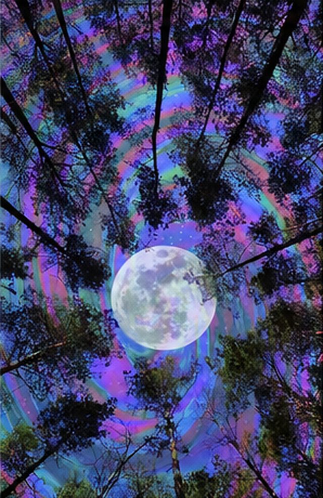 Prismatic Full Moon Forest