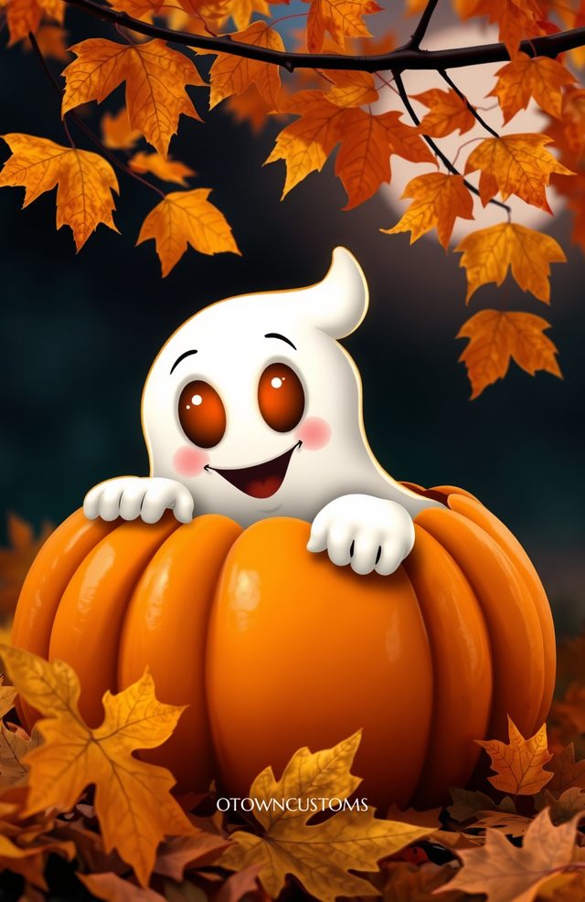 Friendly Ghost in a Pumpkin