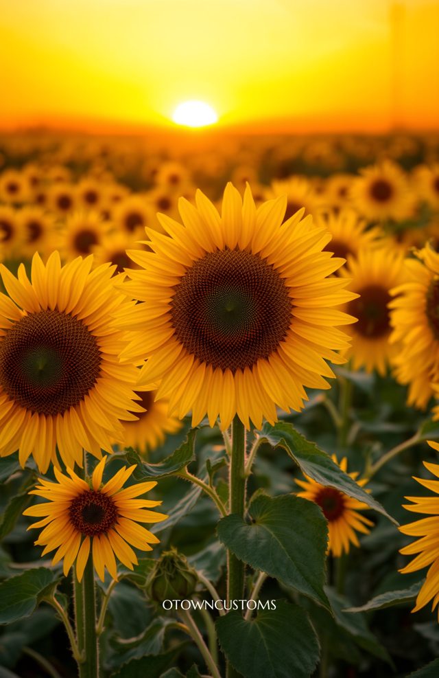 Sunflower Field Golden Hour