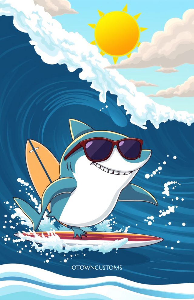 Surfing Shark
