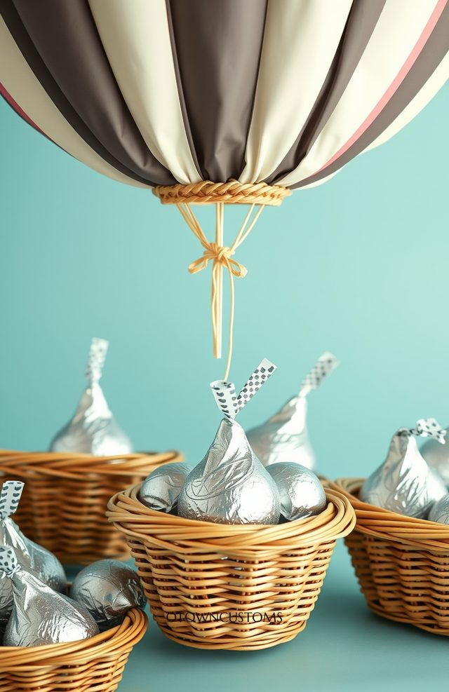 Retro Candy Pop Phone Case: Chocolate Kisses Hot Air Balloon