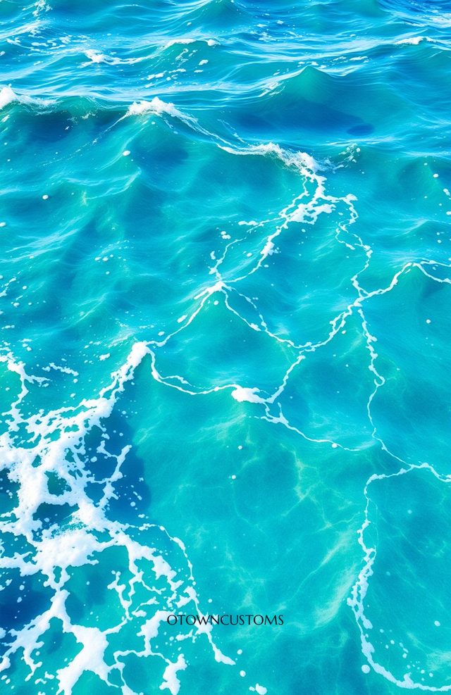 Abstract Waves Phone Case Bright Ocean Watercolor For iPhone Samsung