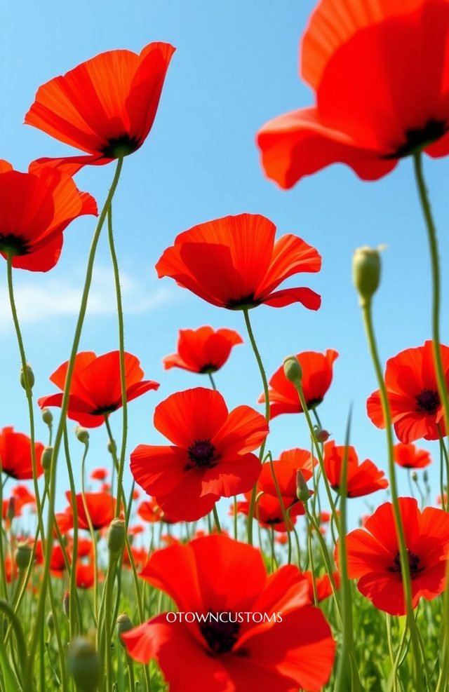 Vibrant Floral Field Poppy Statement