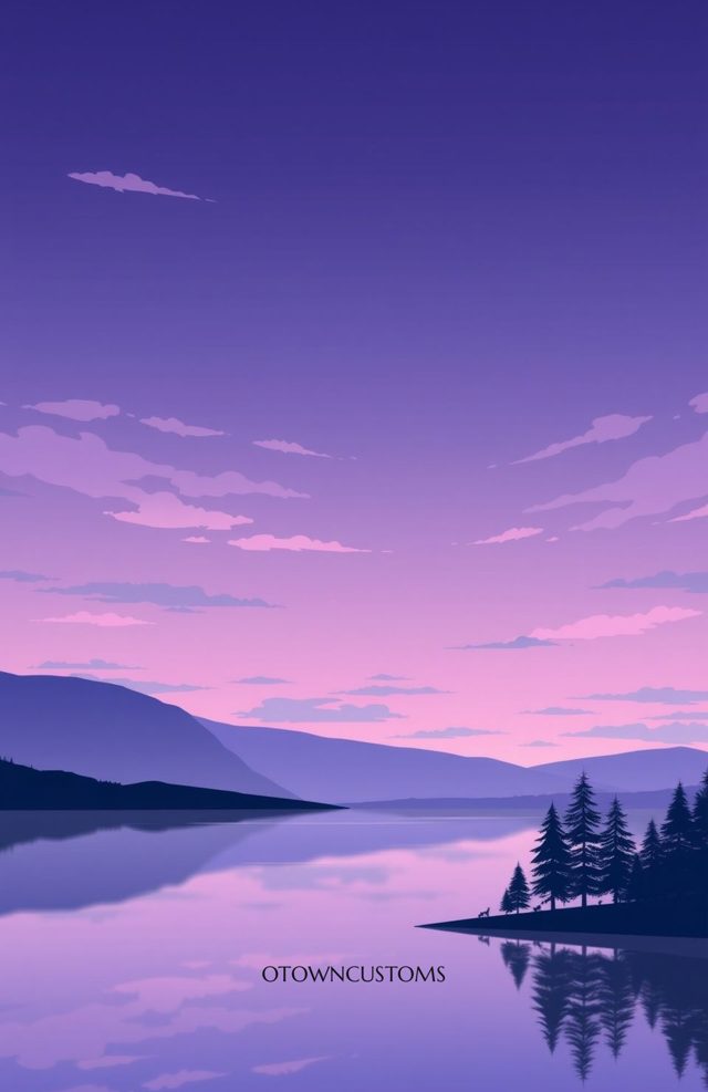 Minimalist Landscape Phone Case Lake at Twilight For iPhone Samsung