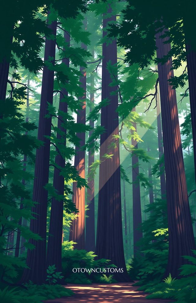 Stylized Forest Phone Case Redwood Forest For iPhone Samsung