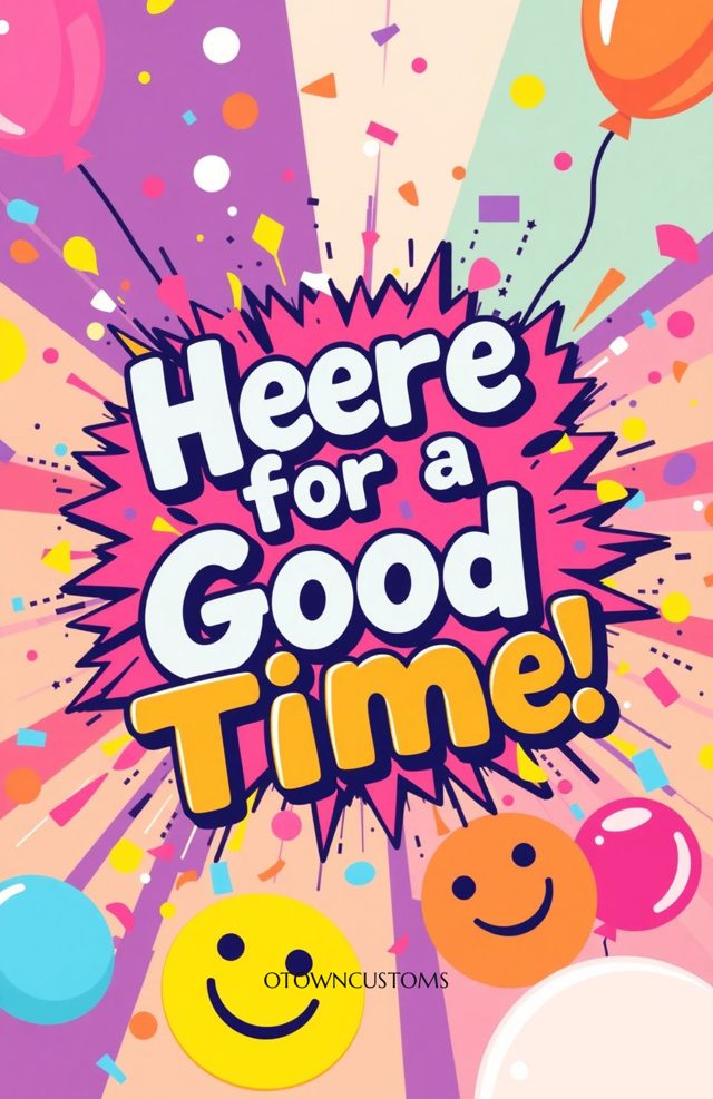Here for a Good Time Vibrant Party
