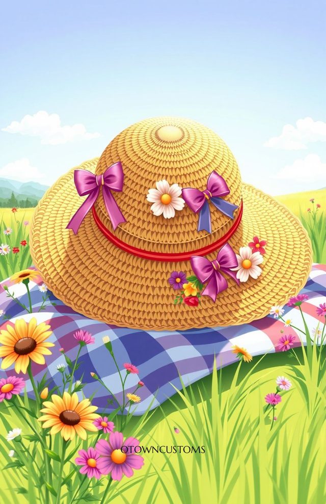 Illustrative Sunny Straw Hat Summer