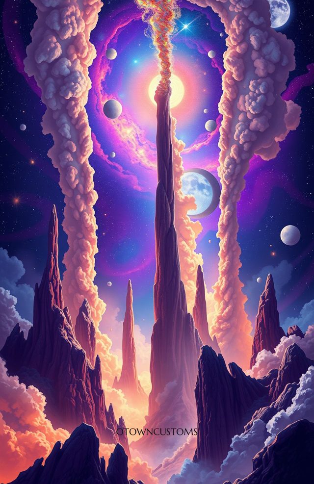 Pillars of Creation Cosmic Fantasy Landscape