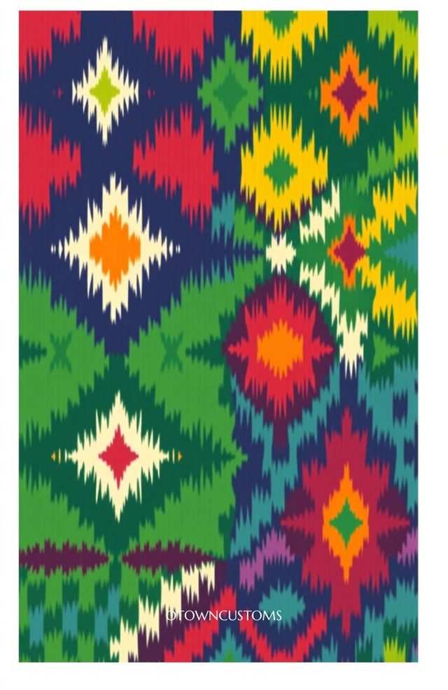 Ikat Pattern Geometric Tribal Fabric