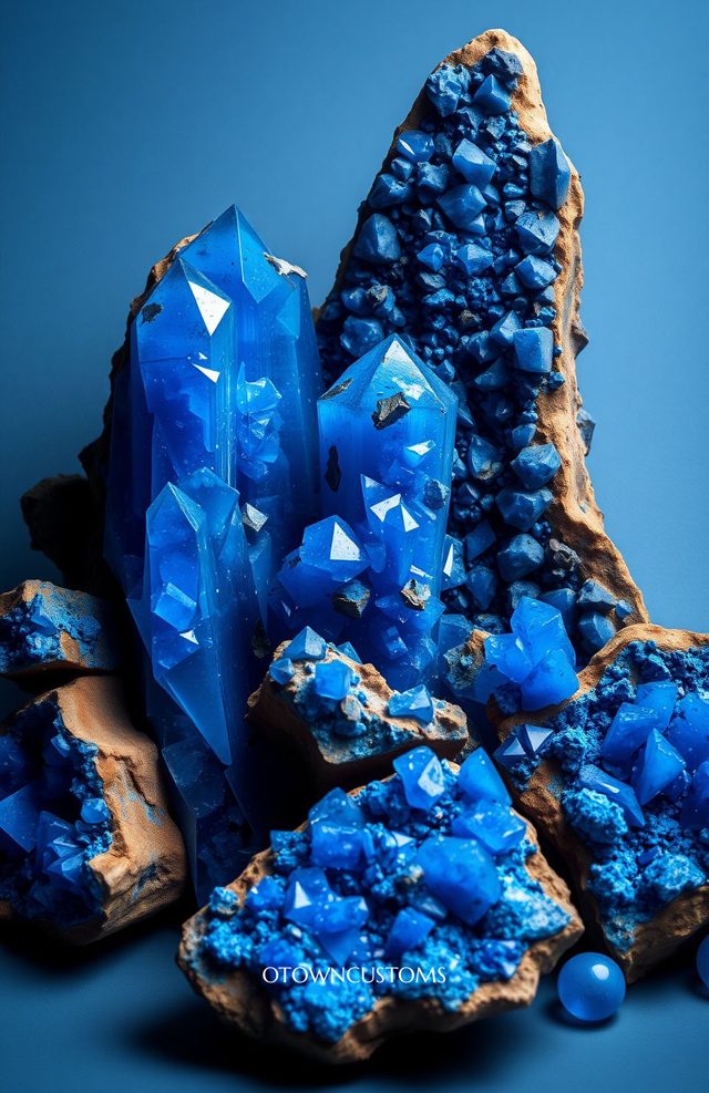 Crystal Mineralogy Azurite Blue