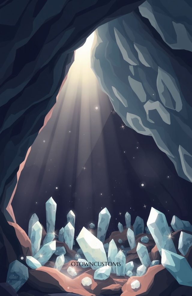 Low Poly Quartz Cave Mystic Ethereal
