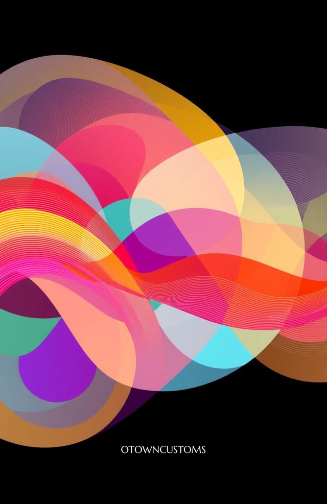Abstract Wavy Shapes Geometric Art