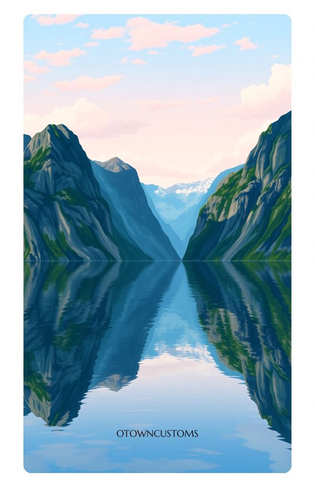 Dramatic Fjord Reflection Coastal Landscape