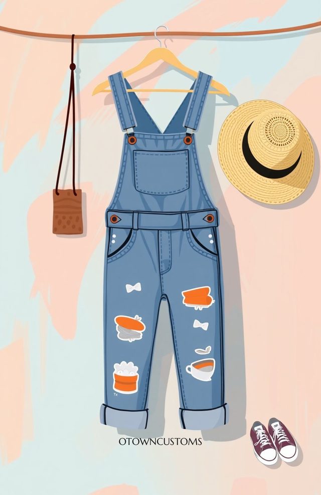 Relaxed Overalls Casual Flat Design