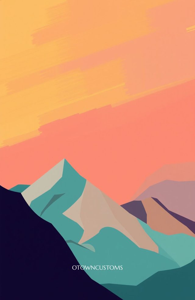 Minimalist Mountain Sunrise Vista