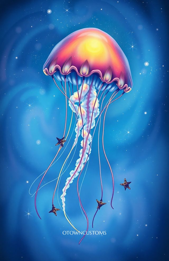 Glowing Cosmic Jellyfish Serenity