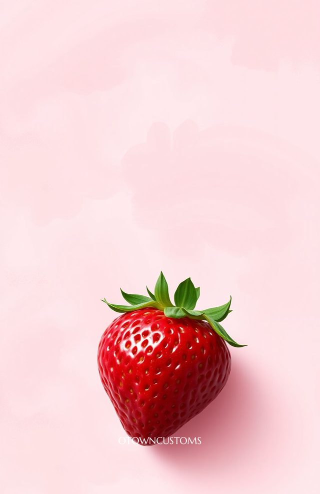 Whimsical Strawberry Minimalist Fruit