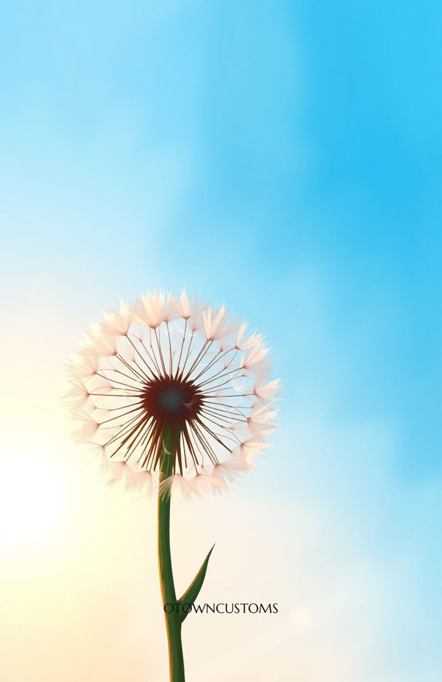Minimalist Floral Whimsical Dandelion Seed Flight
