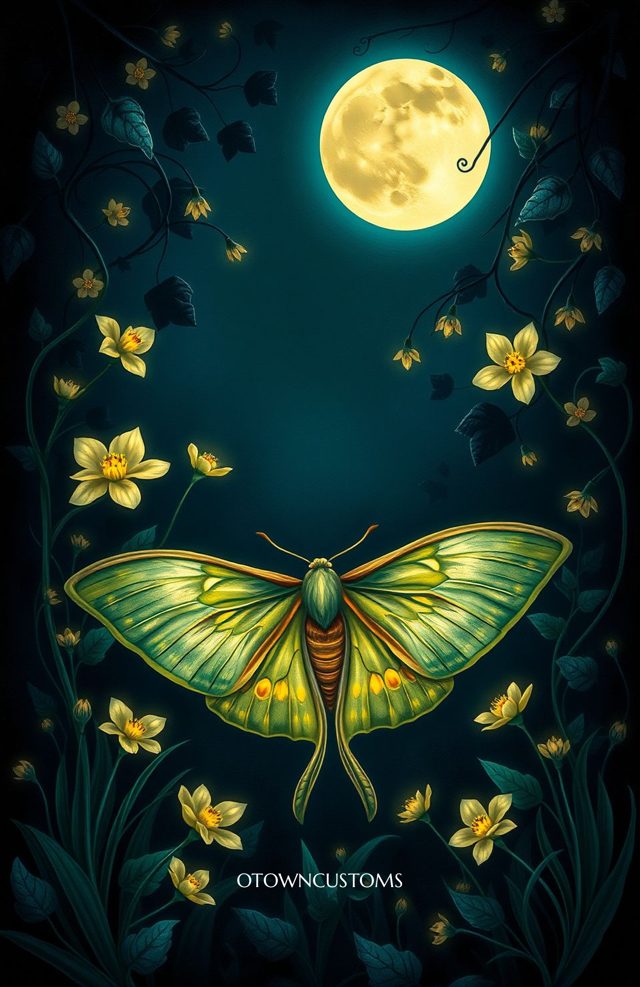Mystical Nature Midnight Bloom Moth