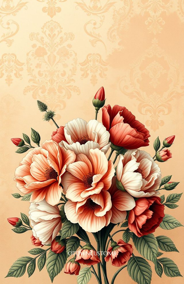 Vintage Floral Bouquet Botanical