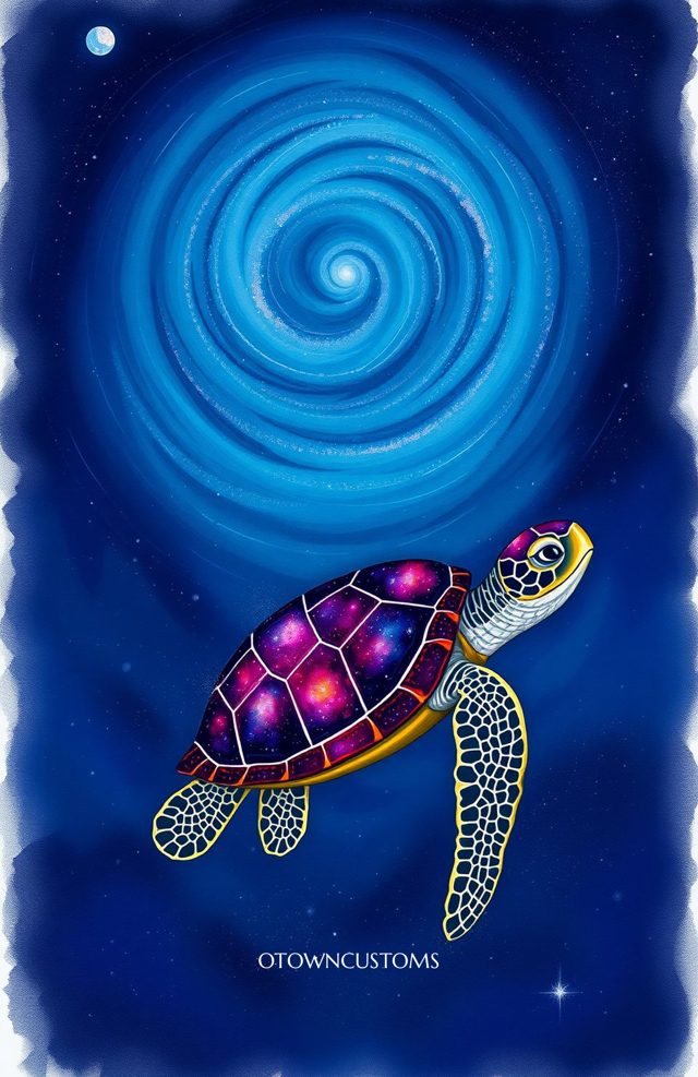 Whimsical Space Galaxy Turtle