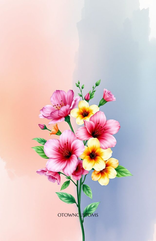 Watercolor Floral Burst