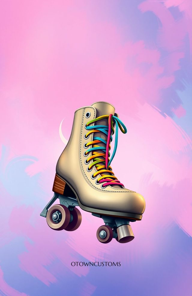 Retro Roller Skate Stylized Illustration