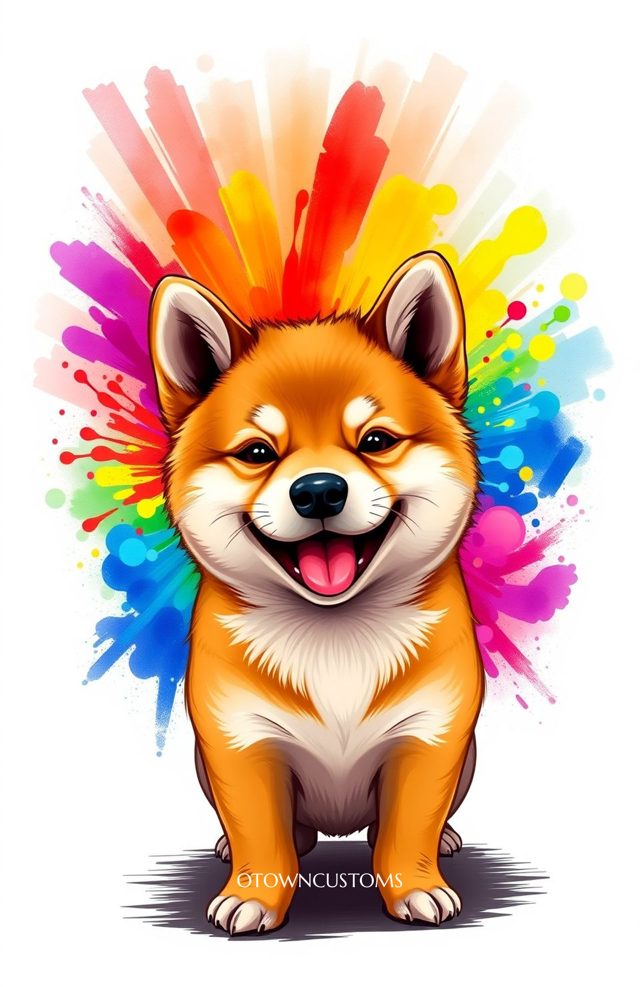 Cute Shiba Rainbow Splash
