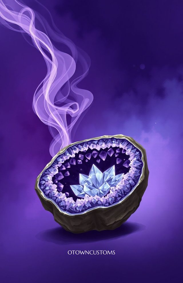 Crystal Geode Gemstone and Smoke