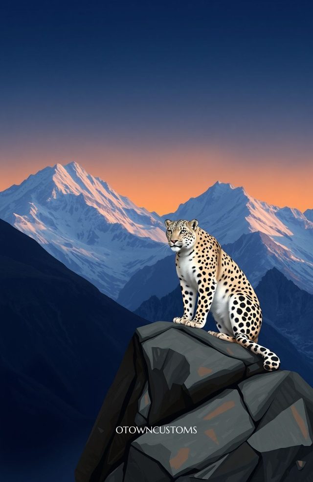 Snow Leopard Majestic Mountain