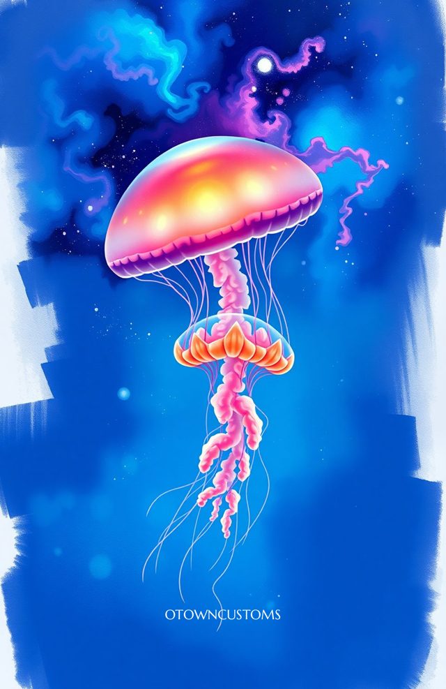 Cosmic Jellyfish Nebula Vibrant Space