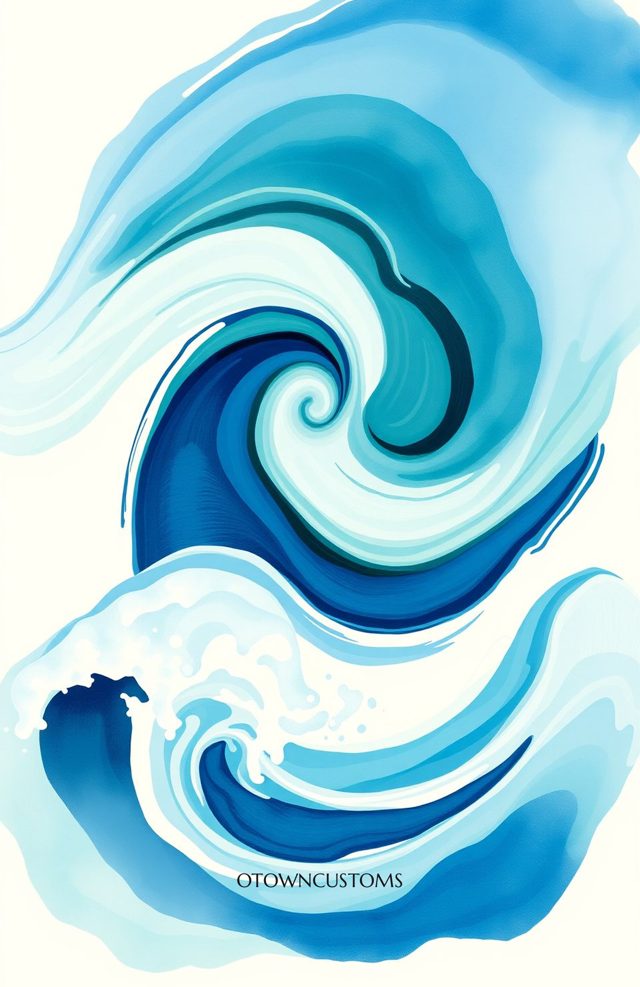 Abstract Ocean Wave Art