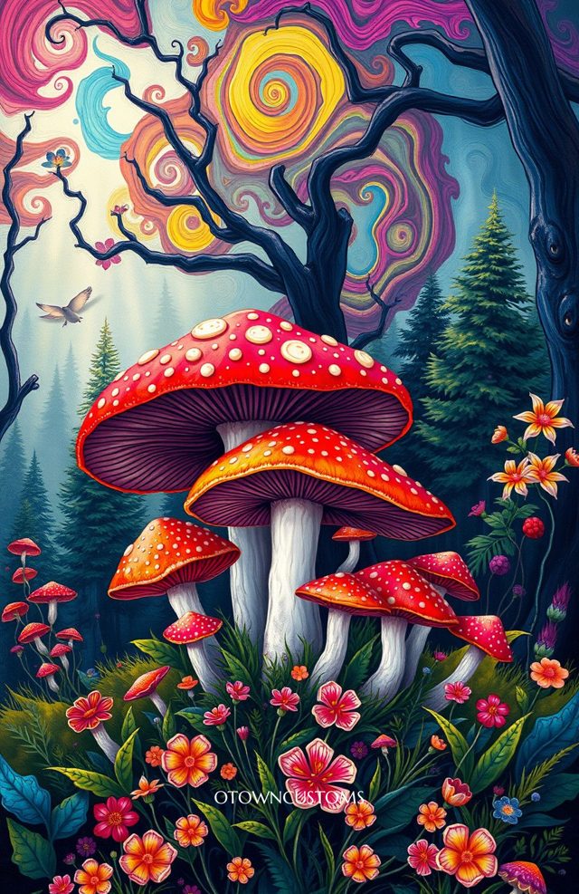 Psychedelic Fantasy Forest Mushroom